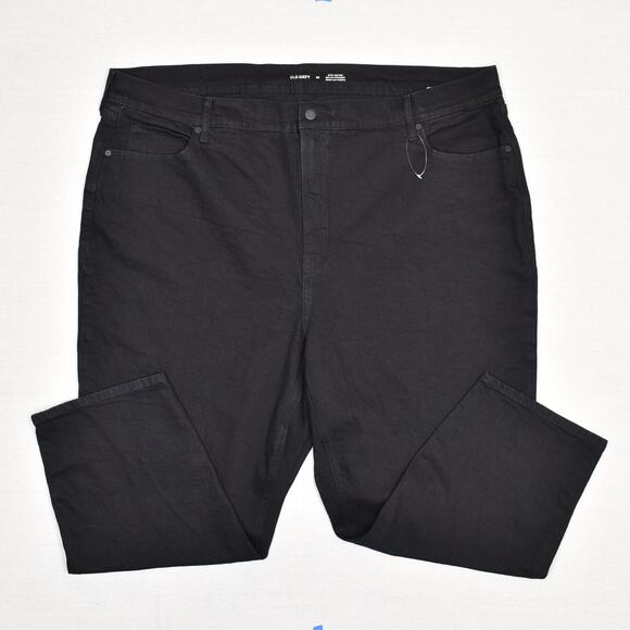 Old Navy Denim - Old Navy Women's Sky Hi Straight Jeans Extra High Rise Zip Cotton Black Size 28